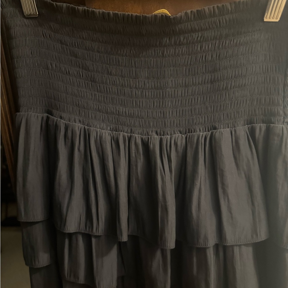 Ramy Brook Black Tiered Maxi Skirt